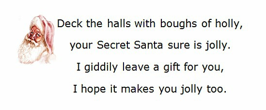 Secret Santa Poems, Clever Sayings Secret Santa Poems, Clever Sayings