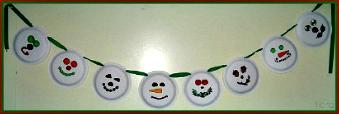Paper Plate Snowman Garland